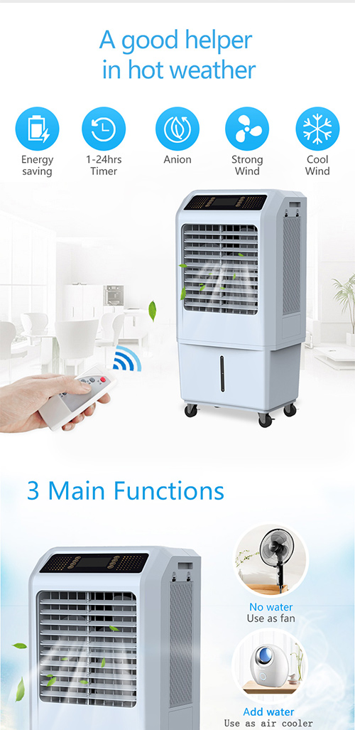 110V Energy Saving Air Cooler 25m2 Applicable Area Speed Adjustable