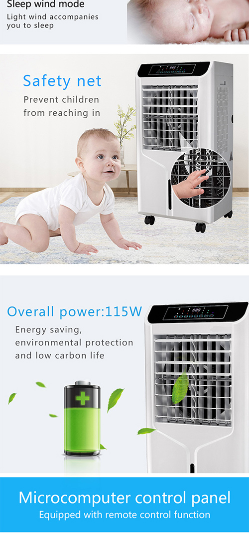 42L Tank Anion Air Cooler , 4 Side Cooling evaporative cooling fan