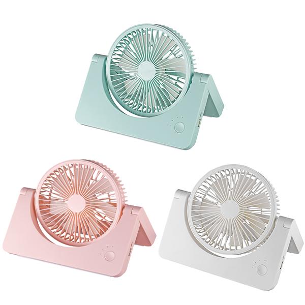 Office USB Rechargeable Mini Fan , 2400mah Battery Portable Fan With