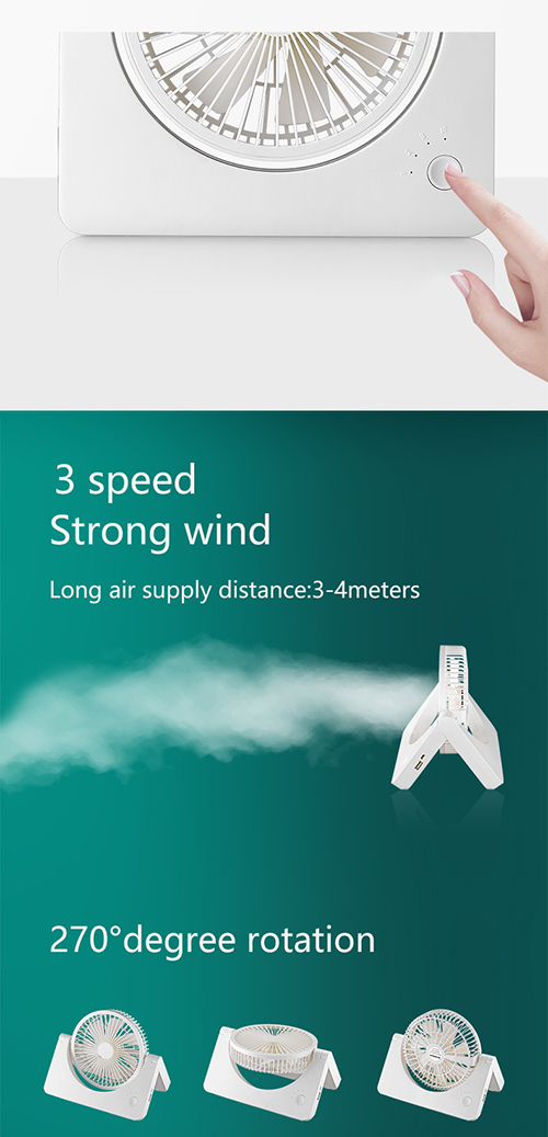 3 Speed Portable Mini Fan Usb Charging , Mini Electric Fan Rechargeable