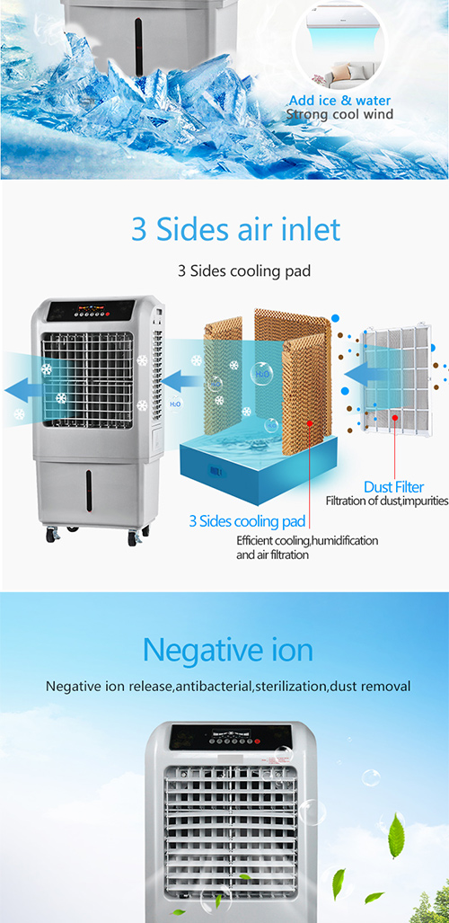 Multifunction Three Side Air Cooler , 0.5H timer quiet cool evaporative cooler