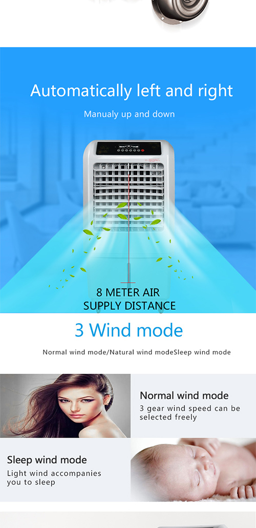 Multifunction Three Side Air Cooler , 0.5H timer quiet cool evaporative cooler