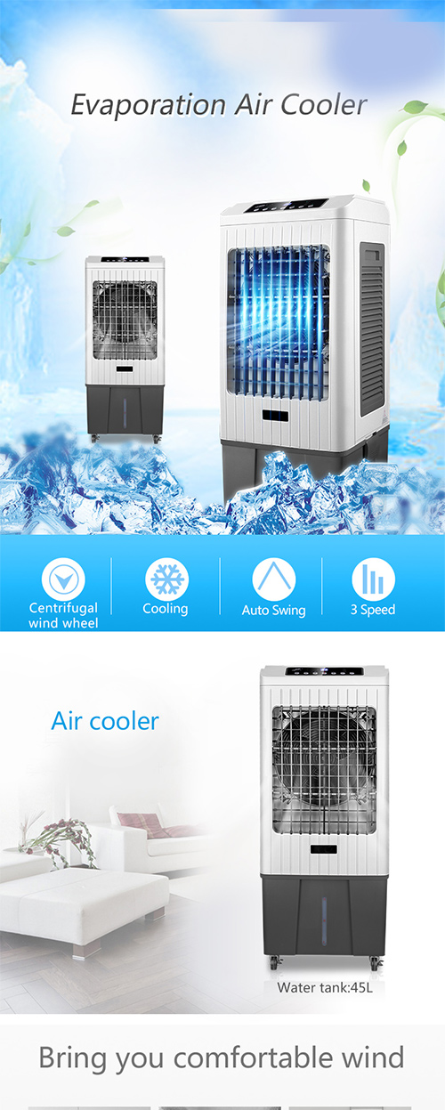 OEM Portable Water Air Cooler Floor Standing With Low Water Protection