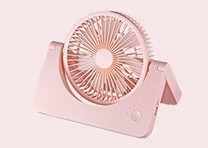 4000mah Pink USB Rechargeable Plastic Mini Fan DC 5V Motor Mesh Removable